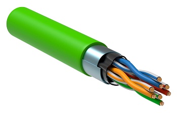 (LC1-C5E04-322) ITK Витая пара F/UTP кат.5E 4x2х24AWG LSLTx зеленый (305м)