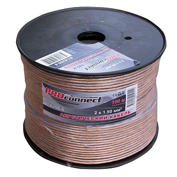 (01-6206-6) Кабель акустический, 2х1.50 мм², прозрачный BLUELINE, 100 м. PROCONNECT (01-6206-6) Кабель акустический, 2х1.50 мм², прозрачный BLUELINE, 100 м. PROCONNECT