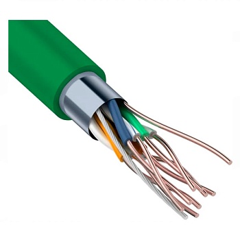 (01-0161) Кабель витая пара F/UTP, CAT 5e, нг(А)-LSLTx, 4х2х0,52мм, 24AWG, INDOOR, SOLID, зеленый, 305м REXANT (01-0161) Кабель витая пара F/UTP, CAT 5e, нг(А)-LSLTx, 4х2х0,52мм, 24AWG, INDOOR, SOLID, зеленый, 305м REXANT