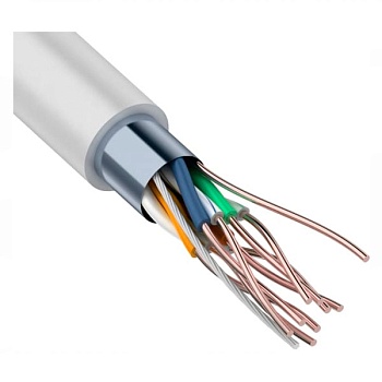 (01-0169) Кабель витая пара F/UTP, CAT 5e, LSZH нг(А)-HF, 4PR, 24AWG, INDOOR, SOLID, серый, 305м, REXANT