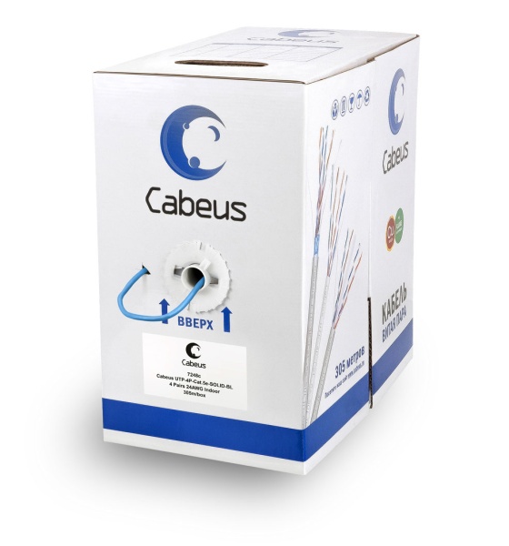 Cabeus UTP-4P-Cat.5e-SOLID-BL Внутренняя неэкранированная витая пара (7248c)