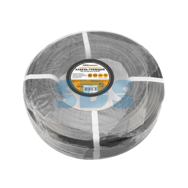 (51-0222) Кабель греющий саморегулирующийся экранированный с защитой от ультрафиолета SRL 30-2CR (UV) (30 Вт/1 м), 100 м PROconnect (51-0222) Кабель греющий саморегулирующийся экранированный с защитой от ультрафиолета SRL 30-2CR (UV) (30 Вт/1 м), 100 м PROconnect