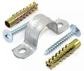 Комплекты для крепления ОКЛ с использованием самореза, дюбеля и скобы СМД d10-11 мм (100 шт) Промрукав (PR08.4999)