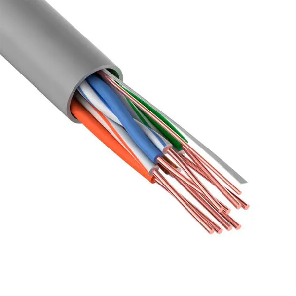 (500033) Кабель витопарный, категории 5e, U/UTP , 24 AWG, 4х2х0,52, LSZH нг(A)-HF, для внутренней прокладки, серый, катушка 500 м
