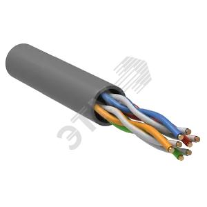 (LC1-C5E04-121-100) ITK Витая пара U/UTP кат.5E 4x2х24AWG LSZH серый (100м)
