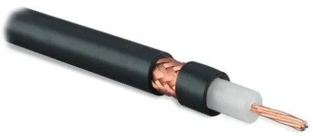 (254846)Hyperline COAX-RG8-500 (500 м) Кабель коаксиальный RG-8, 50 Ом, жила - 13 AWG (7x0.72мм), общий диаметр 10.2мм, PVC, черный
