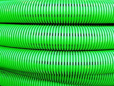 (140920-8K) Двустенная труба ПНД гибкая дренажная д.200мм, SN8, перфорация 360град., в бухте 35м, цвет зеленый